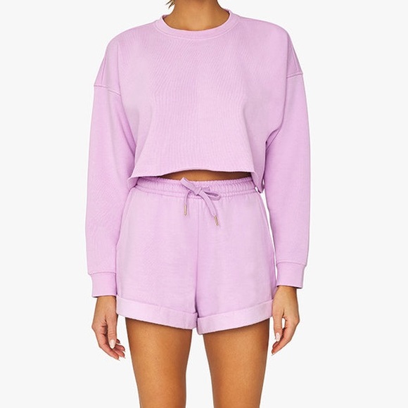 WeWoreWhat Tops - WeWoreWhat Lilac Cropped Crew Neck